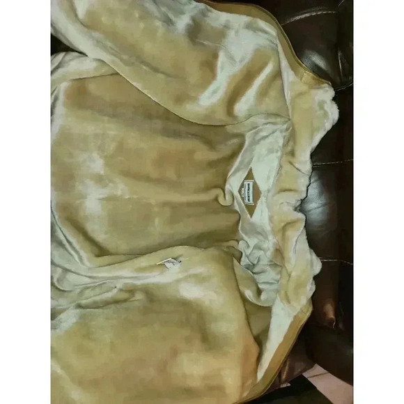 Fitzwright 2XL Tan Leather Jacket with Faux Fur Lining - Picture 5 of 8